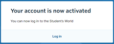 Your account is now activated.