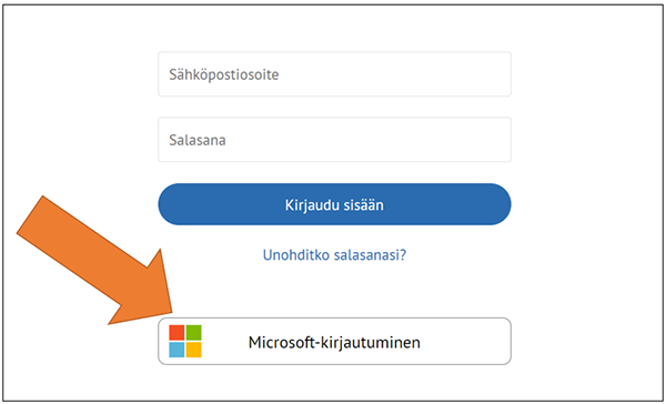 Microsoft-kirjautumispainike sivulla.