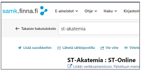ST-Akatemia SAMK-Finnassa.